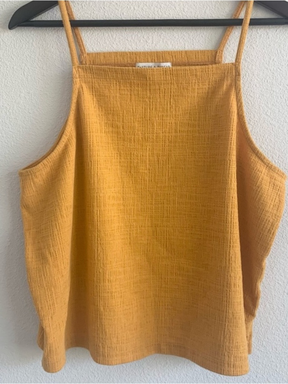 Madewell Mustard Square-Neck Textured Cami